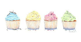 Coloured Pencil Drawing Cupcakes