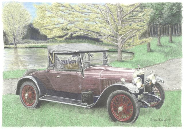 Coloured Pencil Drawing Motorcar